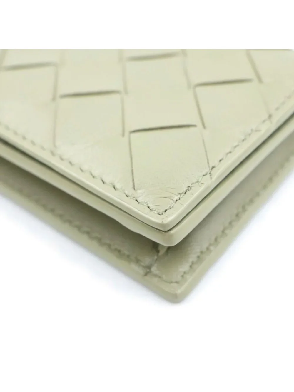 Bottega Veneta Intrecciato Leather Card Case Coin Purse Khaki